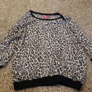 Black and tan cheetah 3/4 sleeves